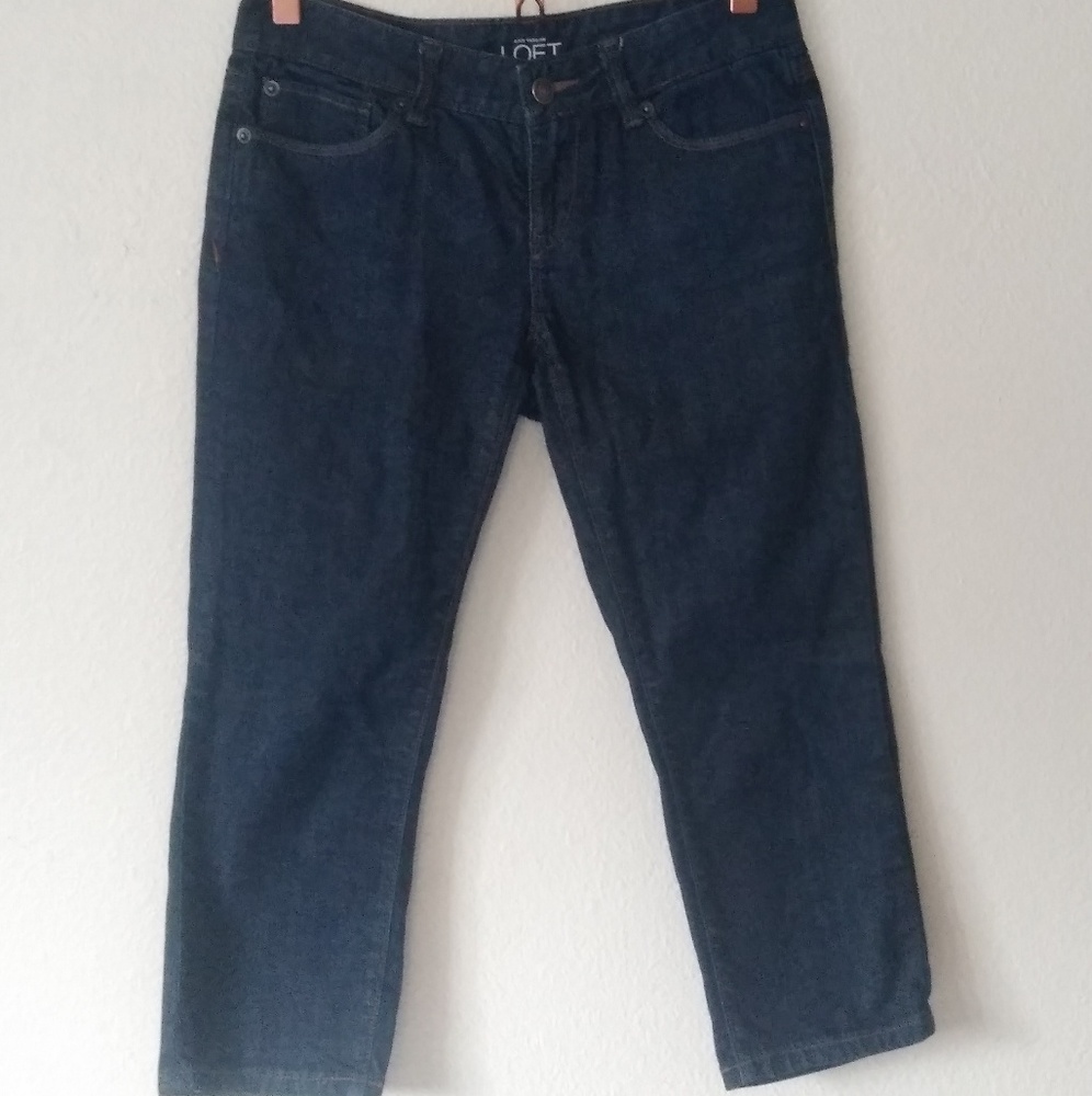LOFT• Modern Crop indigo jeans  EUC• Size 25